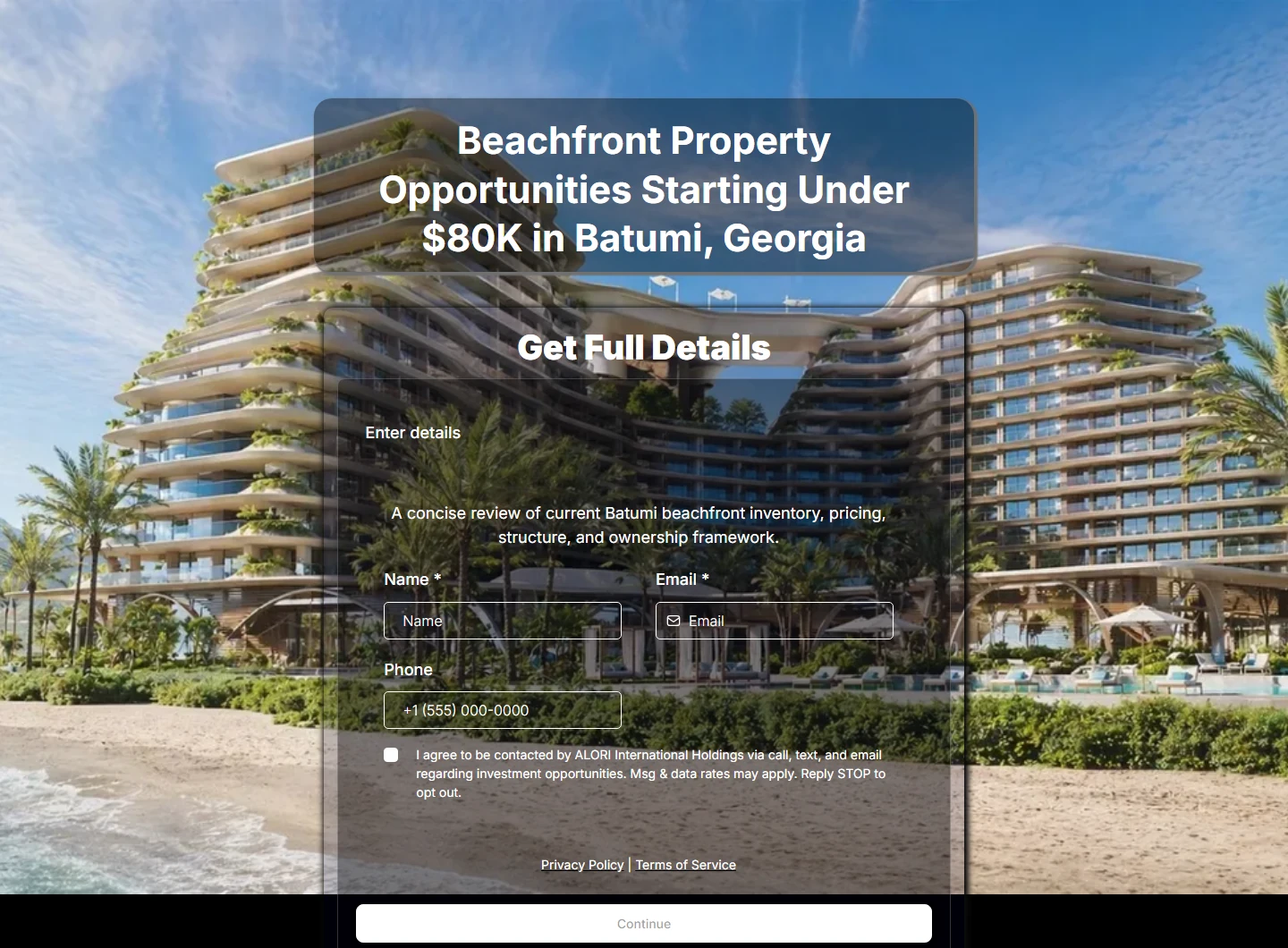 Website preview for Alori International Holdings