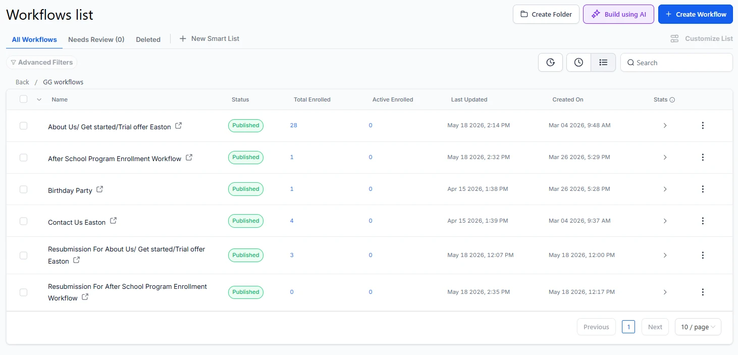 Workflow configuration