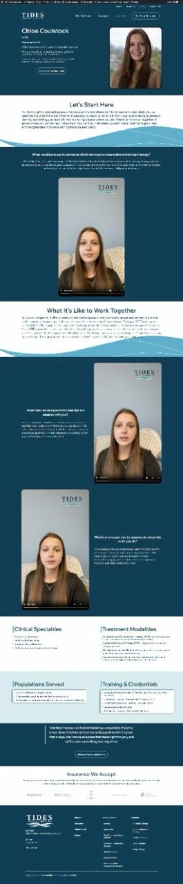 Therapist profile page